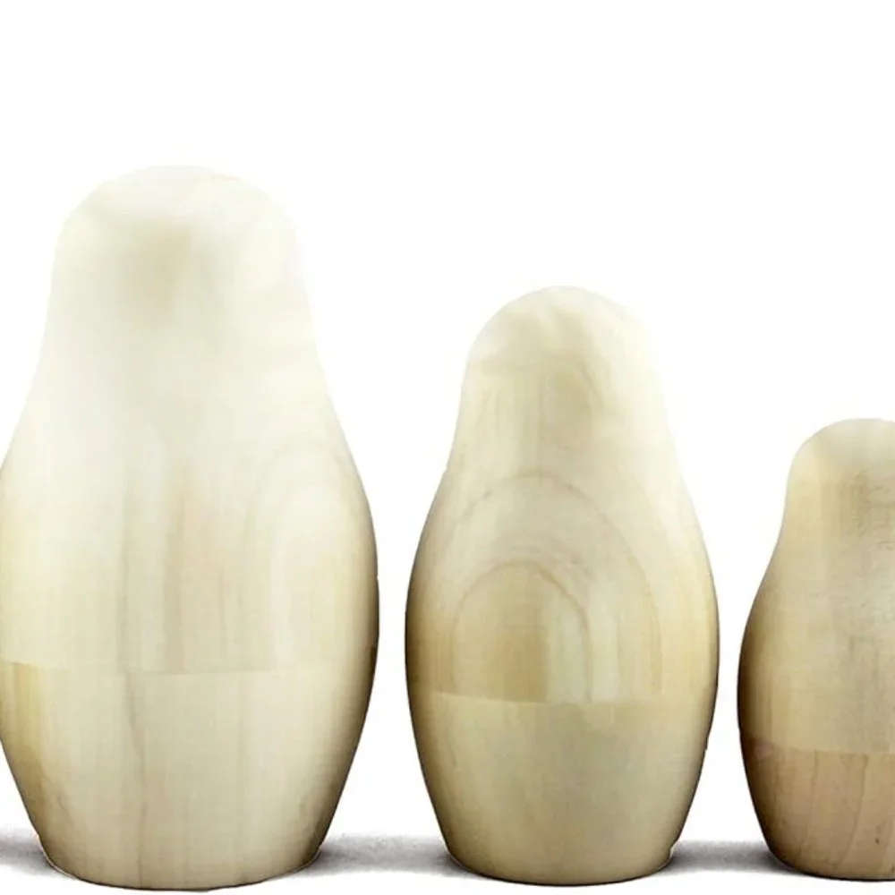 NEW SET OF 7 NESTING DOLLS DIY MATRYOSHKA UNFINISHED BLANK UNPAINTED MAKE YOUR O